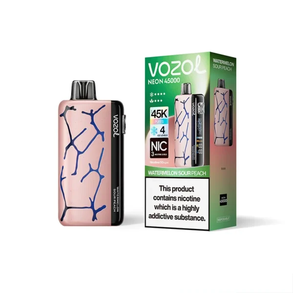 Vozol-Neon-Eu-45000-Puffs-Watermelon-Sour-Peach.webp Best Vozol Neon 4500 Vape (All Flavors) – Buy Online in Bangalore